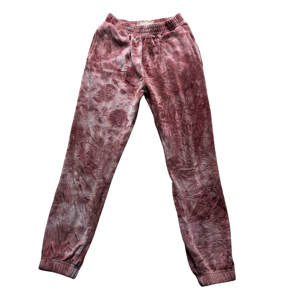 Btween‎ Pants Girls 8 Pink Tie Dye Velour Jogger Sweatpants Winter Elastic